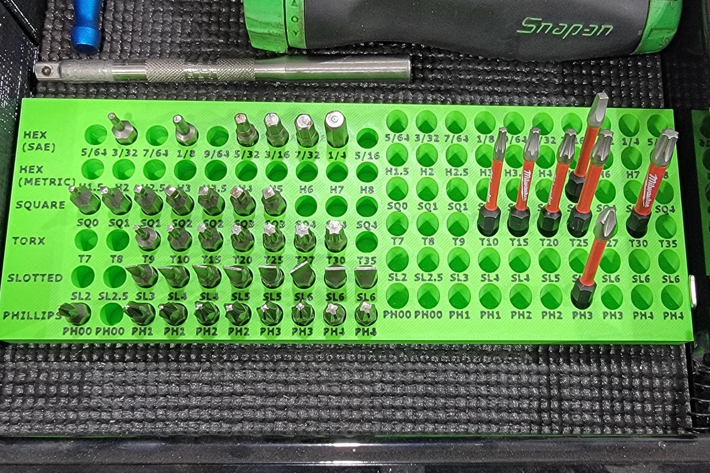 Screwdriver Hex Bit Storage - Fits 2" Deep Toolbox Drawers