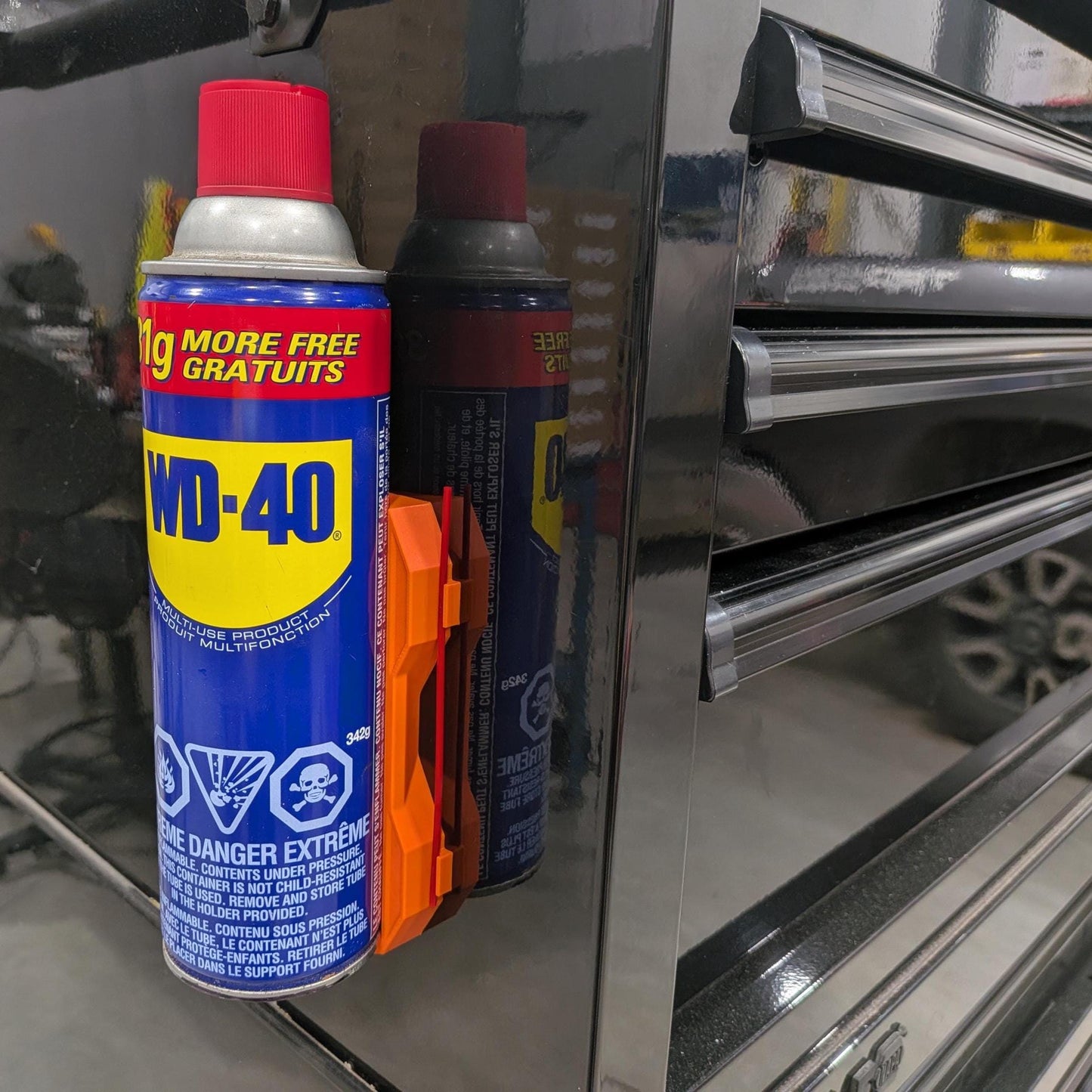 Magnetic Aerosol Can Holder with Straw Storage