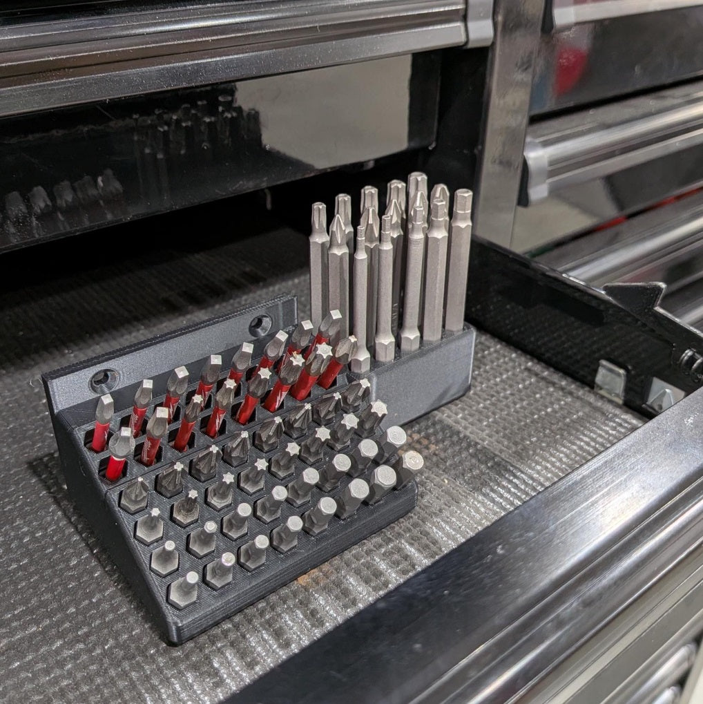 Screwdriver Hex Bit Storage - Wall mountable - Holds 60+ bits!
