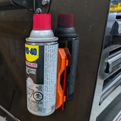 Magnetic Aerosol Can Holder with Straw Storage