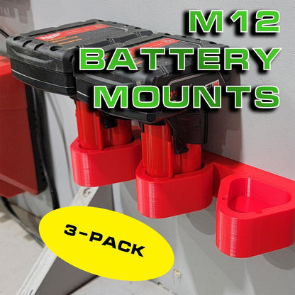 Milwaukee M12 Battery Holder - Wall mount your batteries - 3-pack
