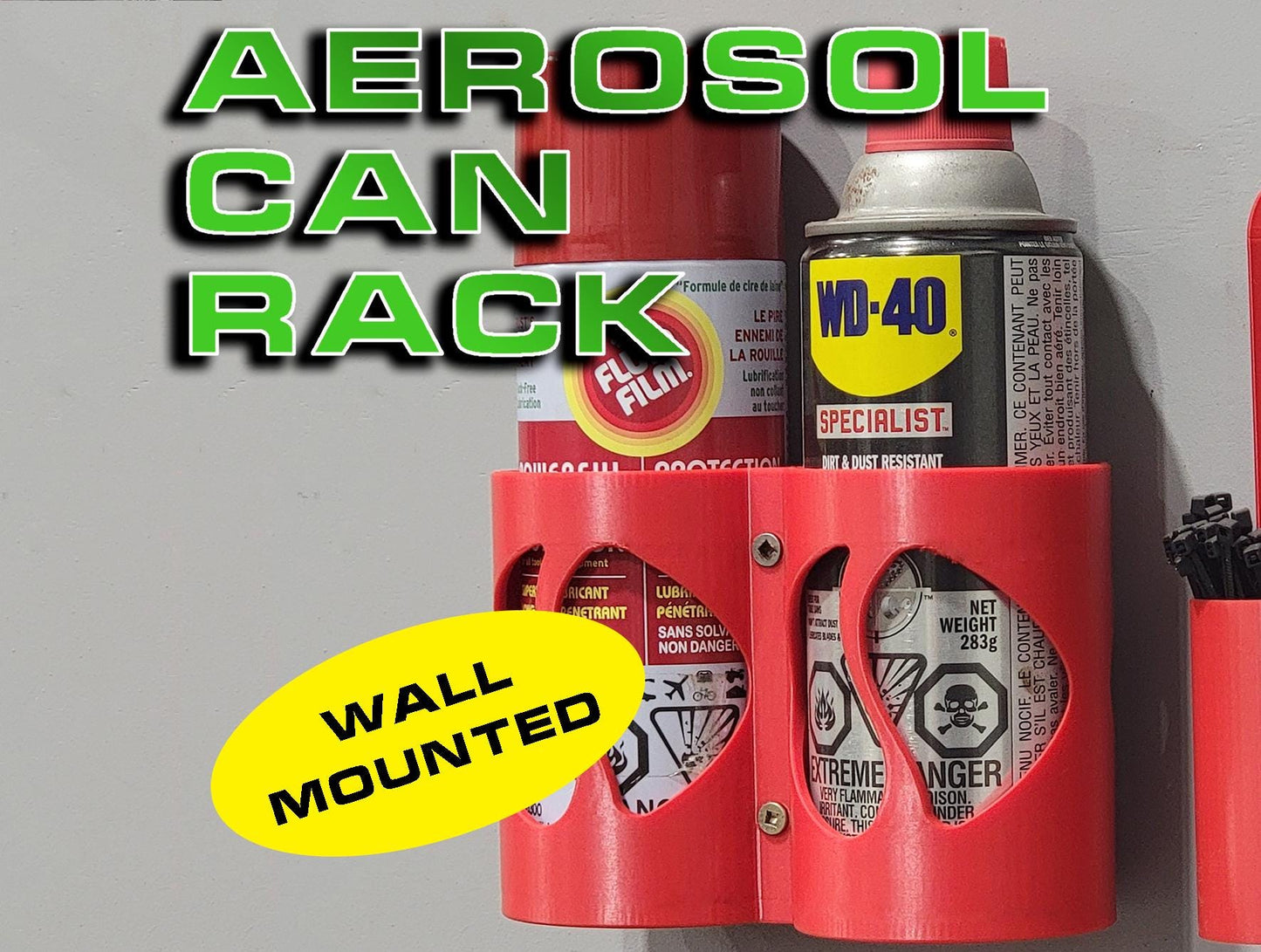 Aerosol Spray Can Holder - Wall Mount