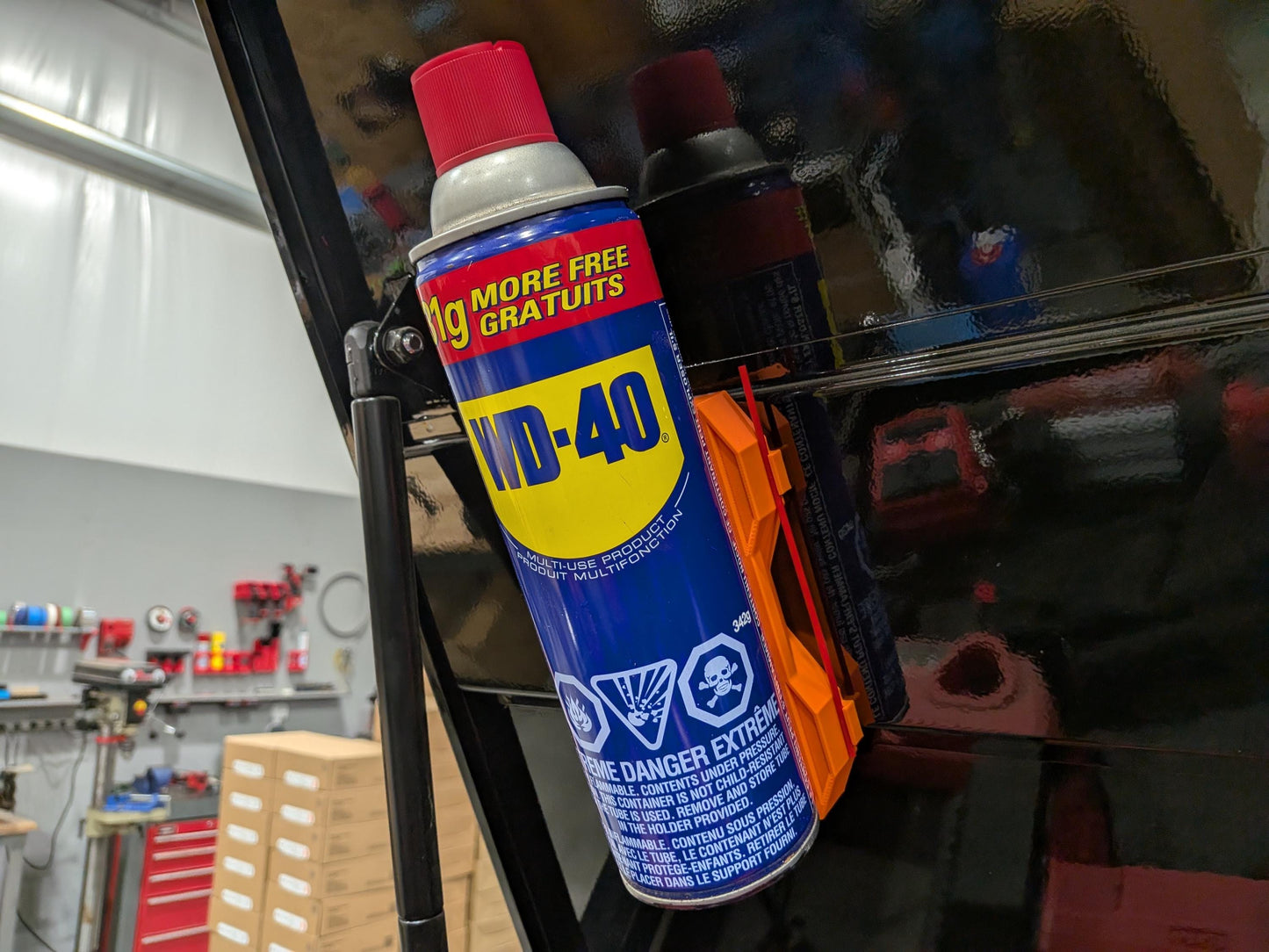 Magnetic Aerosol Can Holder with Straw Storage