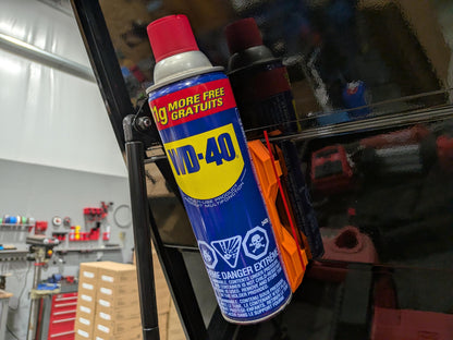 Magnetic Aerosol Can Holder with Straw Storage