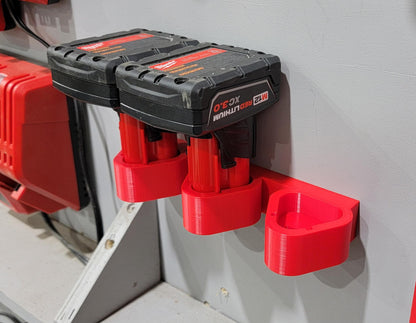 Milwaukee M12 Battery Holder - Wall mount your batteries - 3-pack