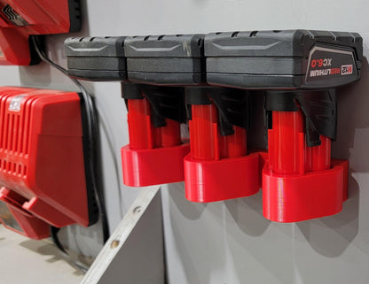 Milwaukee M12 Battery Holder - Wall mount your batteries - 3-pack