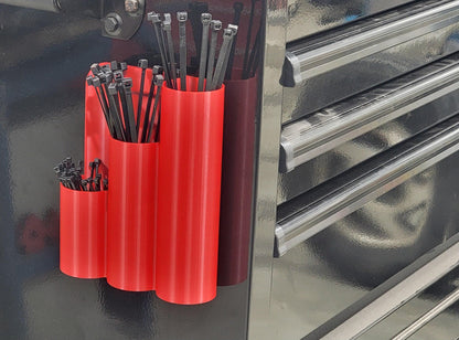 Zip Tie Holder - Magnetic or Wall Mount  - For Toolbox, Garage, Workshop and Craft Space.