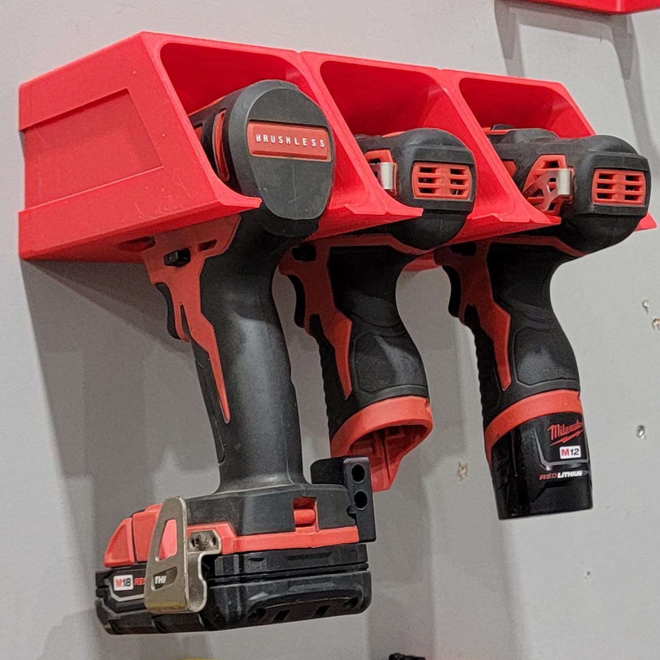 Power Drill & Impact Driver Wall Mount: Universal Garage Tool Organizer