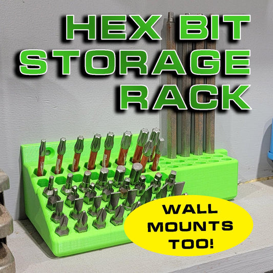 Screwdriver Hex Bit Storage - Wall mountable - Holds 60+ bits!