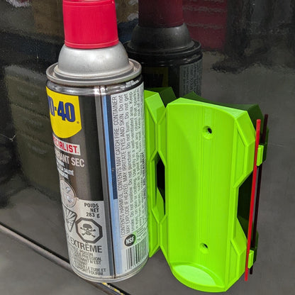 Magnetic Aerosol Can Holder with Straw Storage